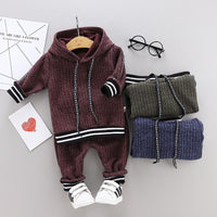 2-piece Stripe Hoodie and Pants Set(No Shoes) - PrettyKid