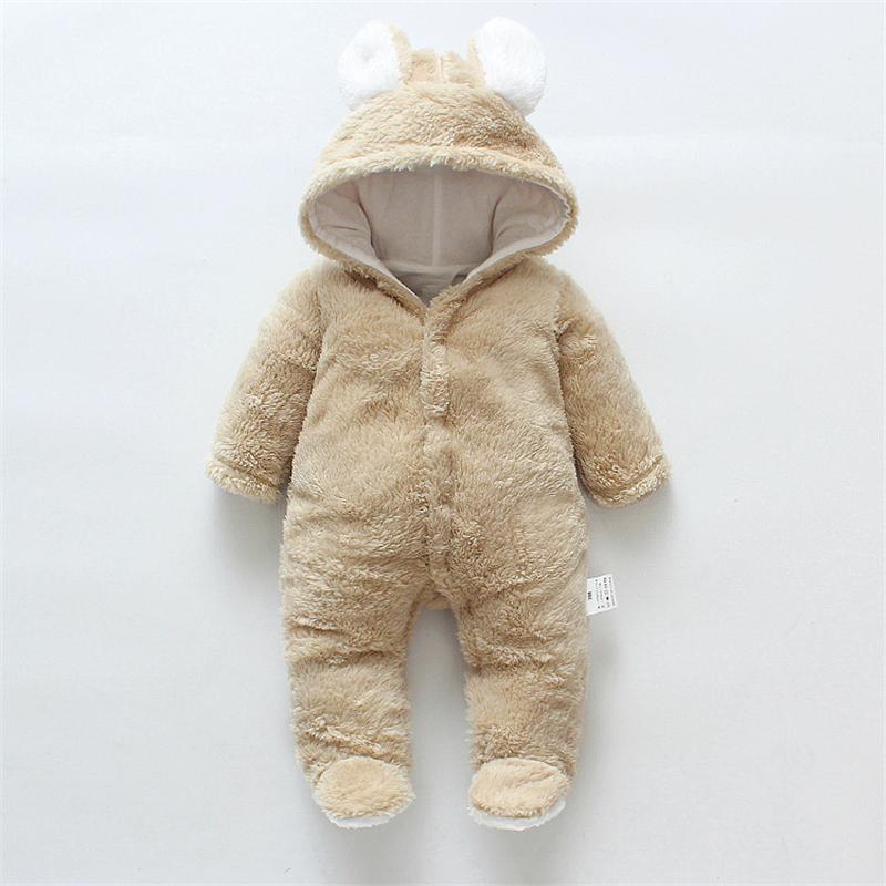 Solid Plush Long-sleeved Jumpsuit Wholesale children's clothing - PrettyKid