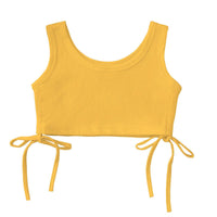 18M-6Y Toddler Girls Solid Color Drawstring Tank Tops Fashion Girl Wholesale - PrettyKid