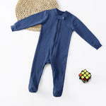 Baby Solid Color Zipper Bodysuit Baby One Piece Jumpsuit - PrettyKid