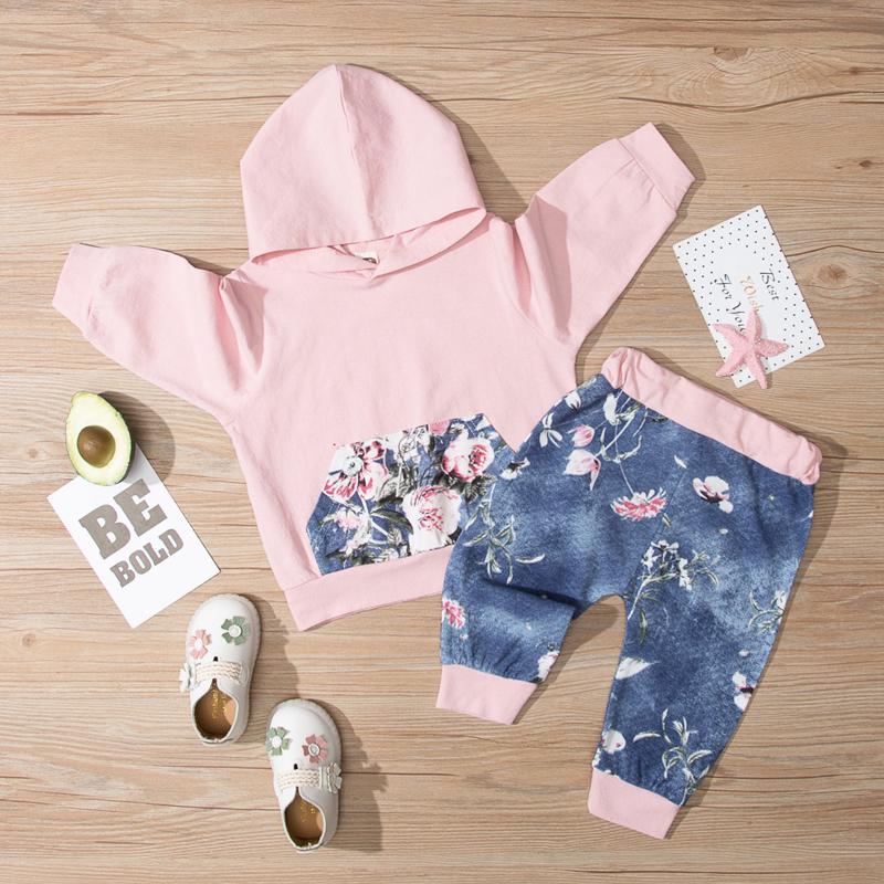 little girl leggings wholesale Toddler Girl Floral Print Color-block Sweater & Pants - PrettyKid