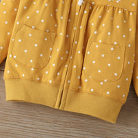 Baby Girls Yellow Dot Vest Coat Jumpsuit Pants Set Plain Baby Clothes Wholesale - PrettyKid