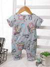 0-9M Baby Boy Jumpsuit Popcorn Print Short Sleeves Wholesale Baby Clothes - PrettyKid