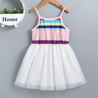 Color Match Stripe Dress for Toddler Girl Wholesale children's clothing - PrettyKid