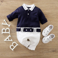 Gentleman Color-block Jumpsuit for Baby Boy - PrettyKid