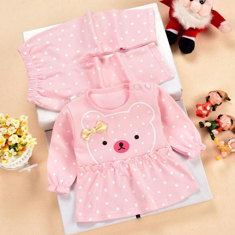 2-piece Bear Pattern Suit for Baby Girl - PrettyKid