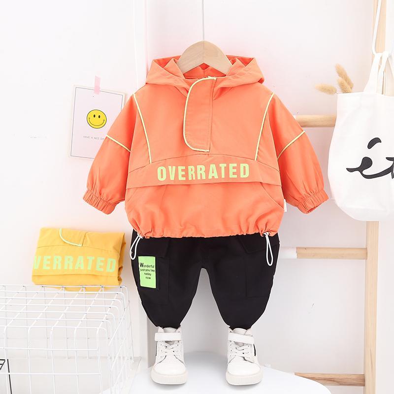 2-piece Letter Pattern Hoodie & Pants for Children Boy - PrettyKid