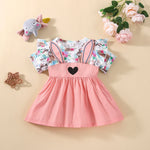 9M-6Y Short Sleeve Rabbit Patchwork Print Dress Wholesale Baby Clothes - PrettyKid