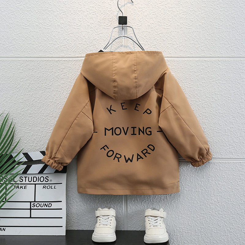 Wholesale Toddler Boy Casual Letter Print Reversible Jacket in Bulk - PrettyKid
