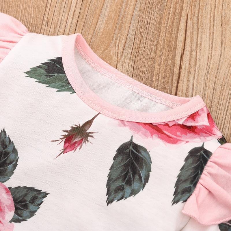 2-piece Floral Printed Jumpsuit & Headband for Baby Girl - PrettyKid