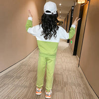 2-piece Color-block Sweatshirt & Pants for Girl - PrettyKid