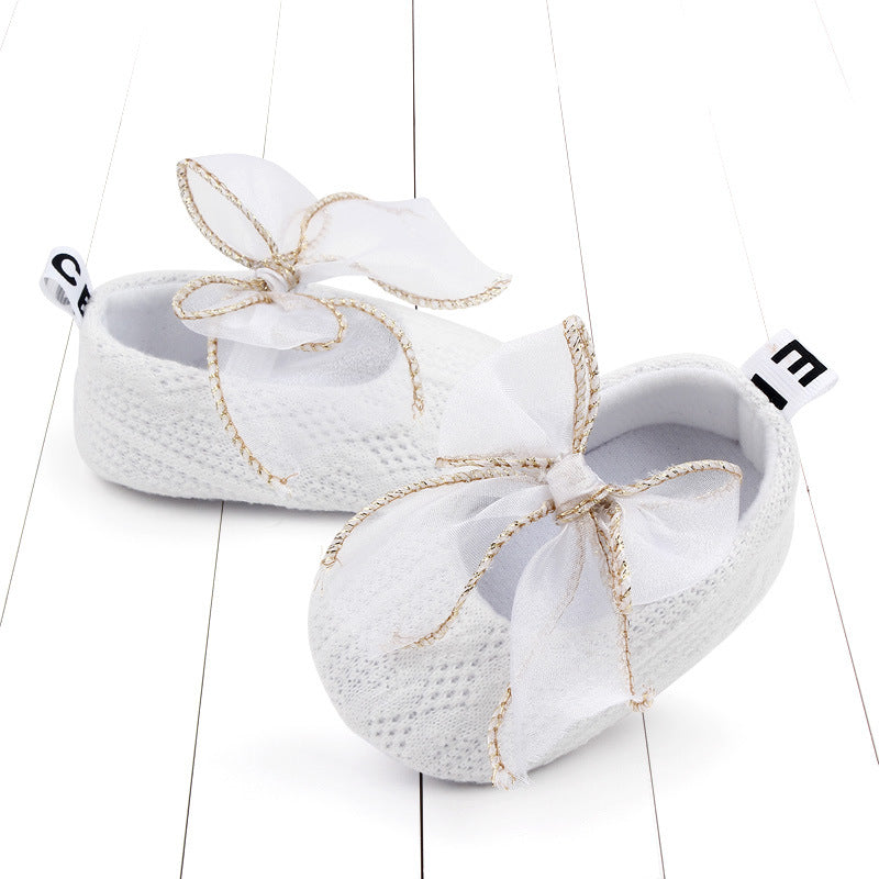 Bow Knitted Soft-sole Baby Toddler Shoes - PrettyKid