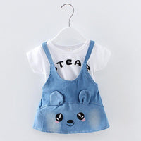 Cartoon Suspender Dress for Toddler Girl - PrettyKid