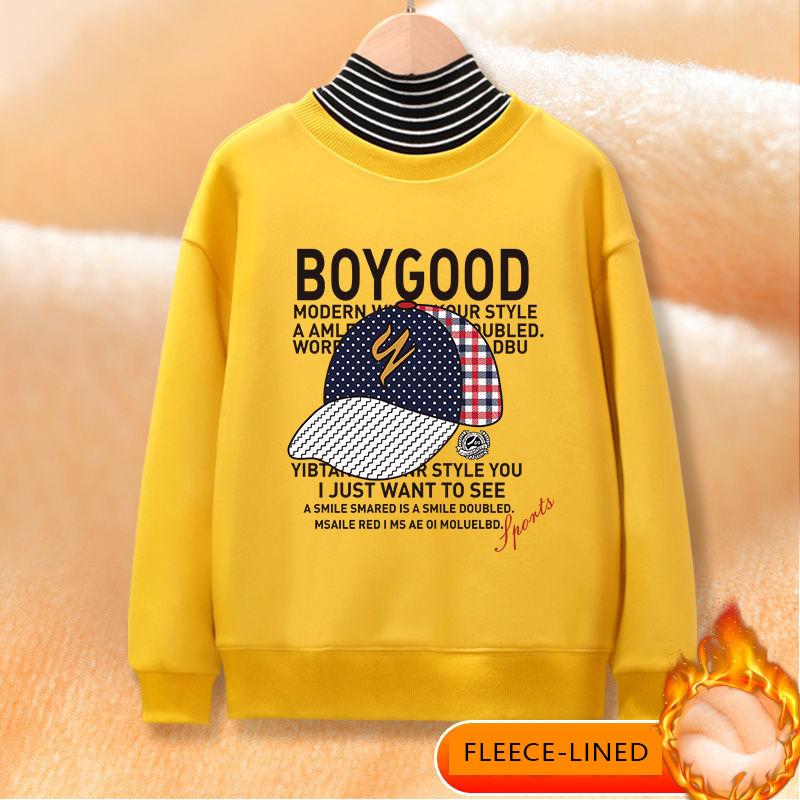 Fleece-lined Turtleneck Sweatshirt for Boy - PrettyKid