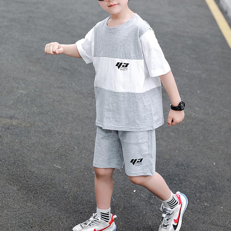 Boy Sporty Color-block T-shirt & Shorts - PrettyKid