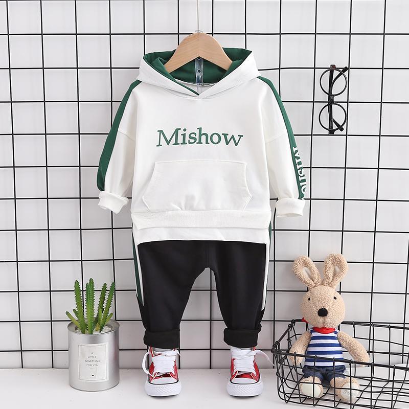 2-piece Letter Hooded Sweatshirt and Pants Set(No Shoes) - PrettyKid