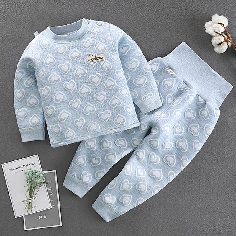 2-piece Heart-shaped Pattern Pajamas Sets for Toddler Girl - PrettyKid