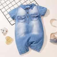 Denim Bodysuit for Baby Wholesale Children's Clothing - PrettyKid