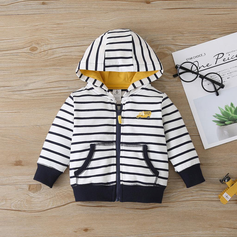 Baby Boys Yellow Car Print Coat Bodysuit Pants Set Cheap Baby Clothes Wholesale - PrettyKid