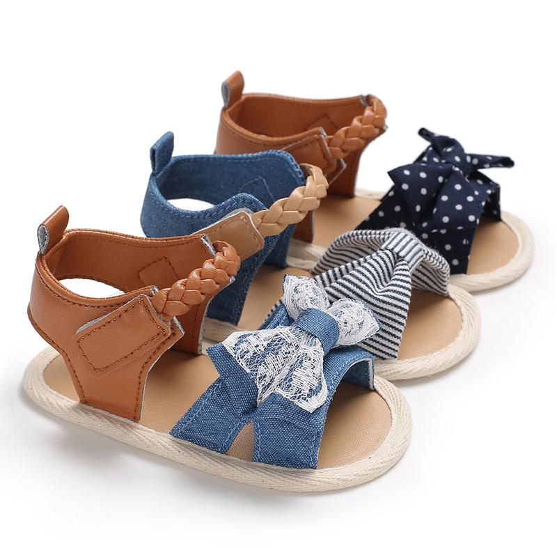 Bow Decor Canvas sandals for Baby Girl Children's clothing wholesale ...