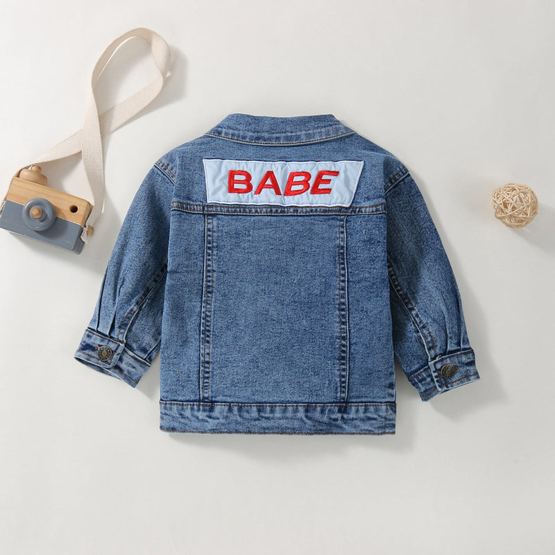 BABE Embroidered Denim Jackets For Toddler - PrettyKid