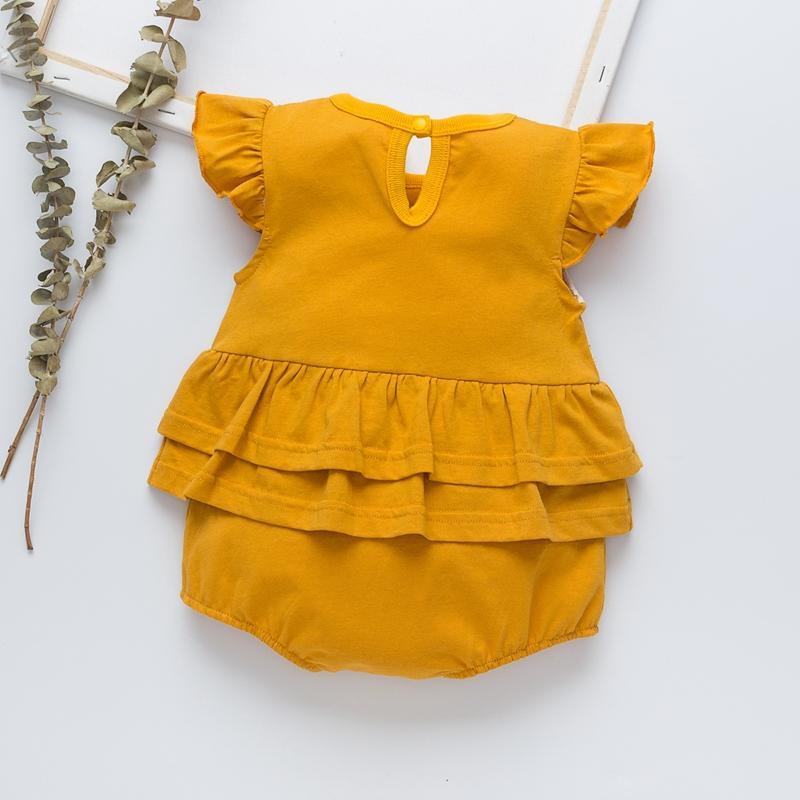 Solid Ruffle Bodysuit for Baby Girl Wholesale children's clothing - PrettyKid