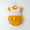Solid Ruffle Bodysuit for Baby Girl Wholesale children's clothing - PrettyKid