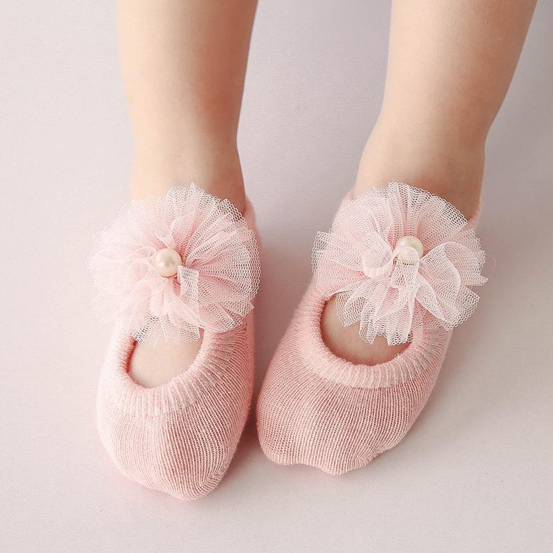 3-piece Cotton Bowknot Decor Antiskid Baby Socks Wholesale children's clothing - PrettyKid