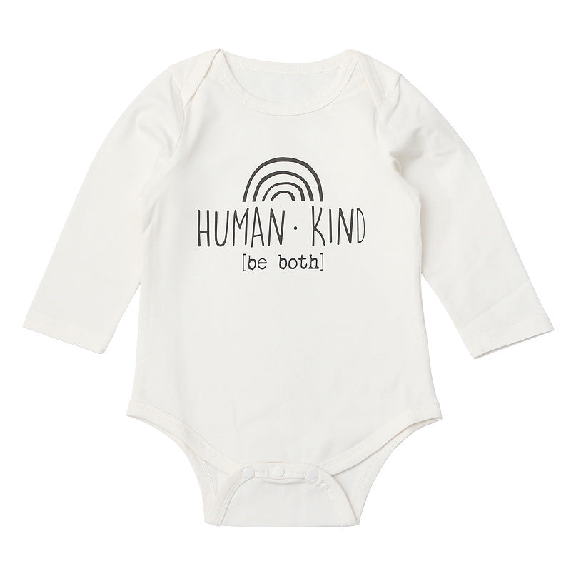 Baby Monogram & Rainbow Print Bodysuit Cheap Rompers Baby - PrettyKid