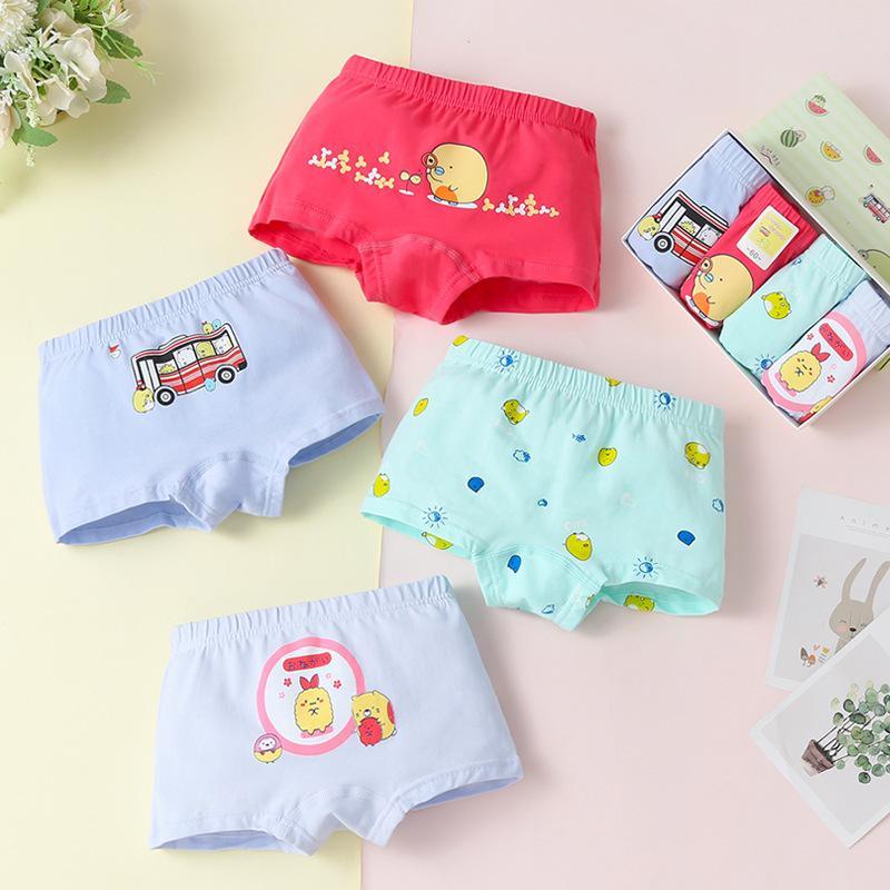 Toddler Boy 4pcs Cartoon Pattern Panties - PrettyKid