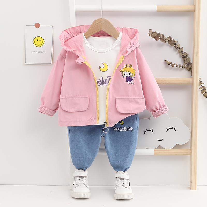 3-piece Hooded Coat & Long Sleeve T-shirt & Pants for Toddler Girl - PrettyKid