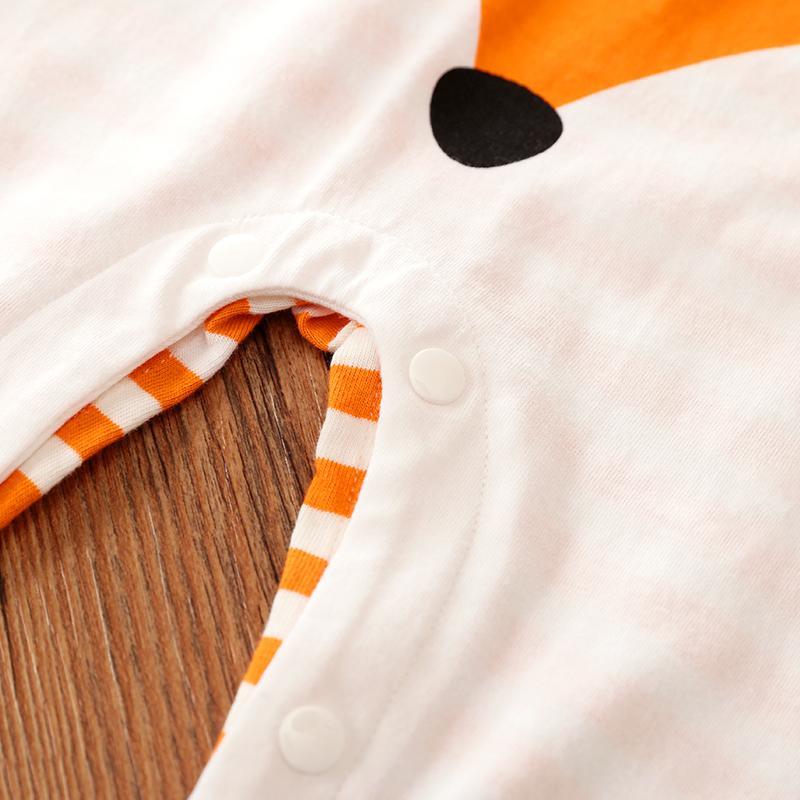 Striped Fox Print Romper Wholesale children's clothing - PrettyKid