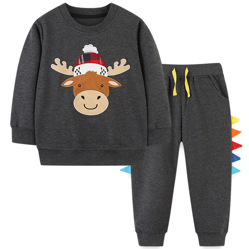 6-pack Bear Christmas Sweatshirts & Pants Wholesale Kid Boys Outfits Sets - PrettyKid