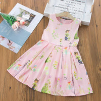 baby girl wholesale boutique clothing Toddler Girl Cartoon Print Sleeveless Dress - PrettyKid