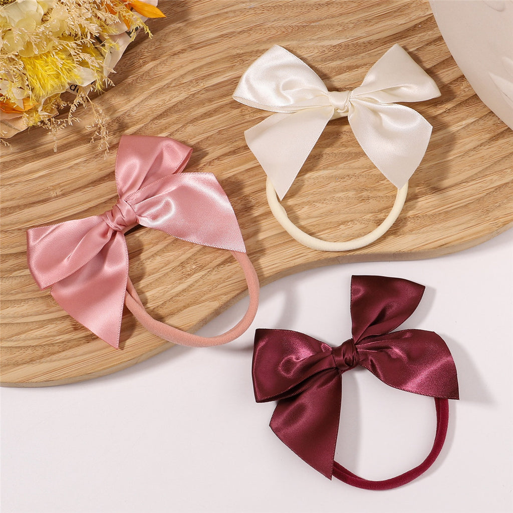 Wholesale 3 Pcs Solid Color Bowknot Hair rope in Bulk - PrettyKid
