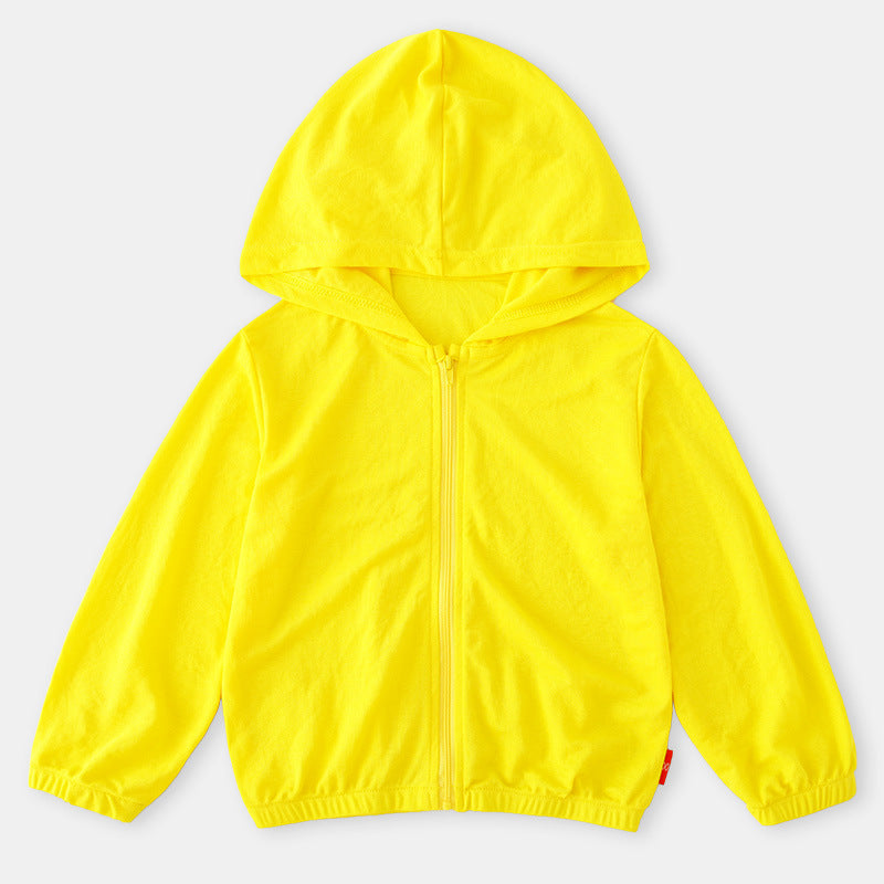 18M-9Y Zip Hood Solid Color Jacket Lightweight Sun Protection Wholesale Toddler Clothing - PrettyKid