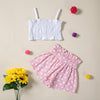 2-7Y Solid Color Small Sling Polka Dot Shorts Sweet Suit Cute Toddler Girl Clothes Wholesale - PrettyKid