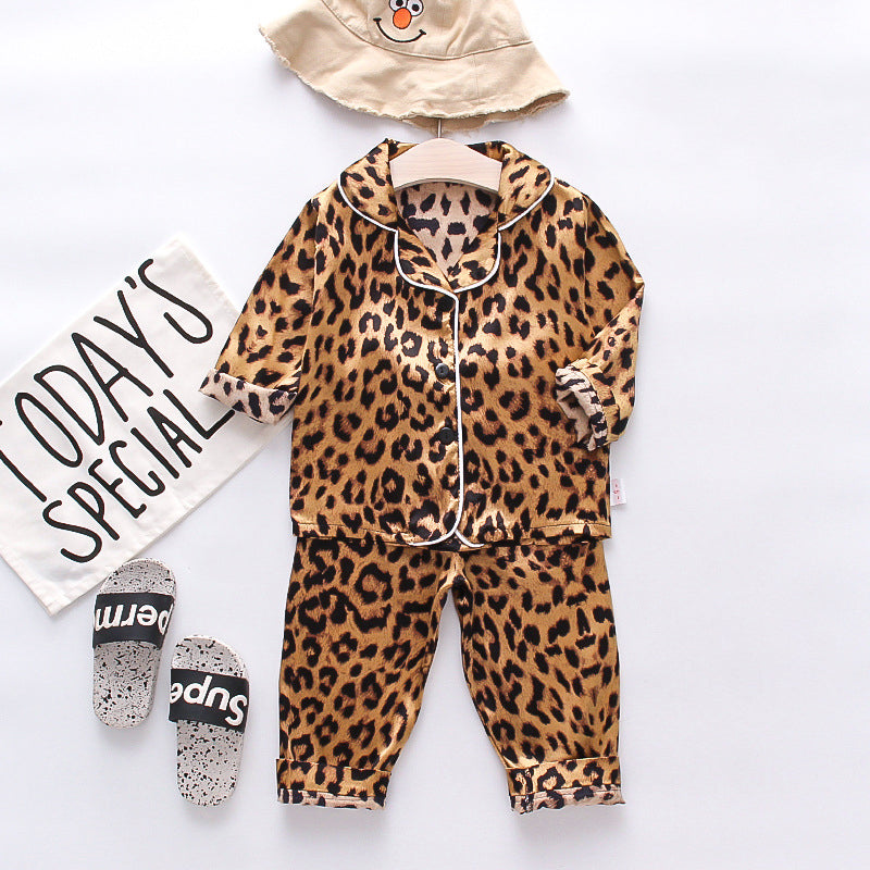 Baby Boys Leopard Print Top And Pants 2 Piece Pajamas KS101180 - PrettyKid