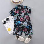 Beach Leaves Tree Print Toddler Boys Outfits Sets Shirt And Short - PrettyKid
