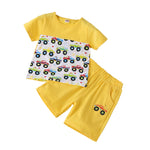 18M-6Y Toddler Boys Cartoon Car Print T-Shirts & Shorts Wholesale Boys Boutique Clothing - PrettyKid