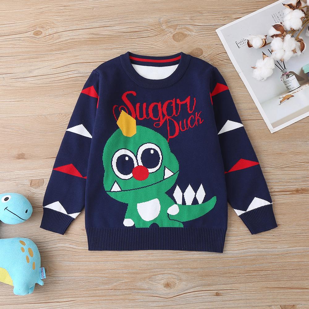 5PCS Boys Letter Dinosaur Pullover Long Sleeve Sweater Wholesale Boy Clothing - PrettyKid