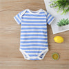 Baby 5PCS Summer Striped Cartoon Printed Short Sleeve Rompers Baby clothing Suppliers - PrettyKid