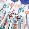 Girls Sleeveless Doll Collar Flower Print Splice Dress - PrettyKid