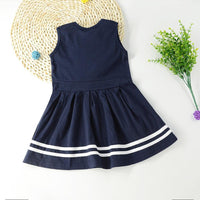 Toddler Girls Polo Collar Blue Preppy Style Dress - PrettyKid