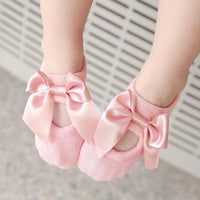 3-piece Cotton Bowknot Decor Antiskid Baby Socks Wholesale children's clothing - PrettyKid