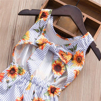 Grow Girl Sunflower Print Overalls - PrettyKid