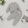Baby Solid Ribbed Jumper And Pants Two Piece Baby Sets - PrettyKid