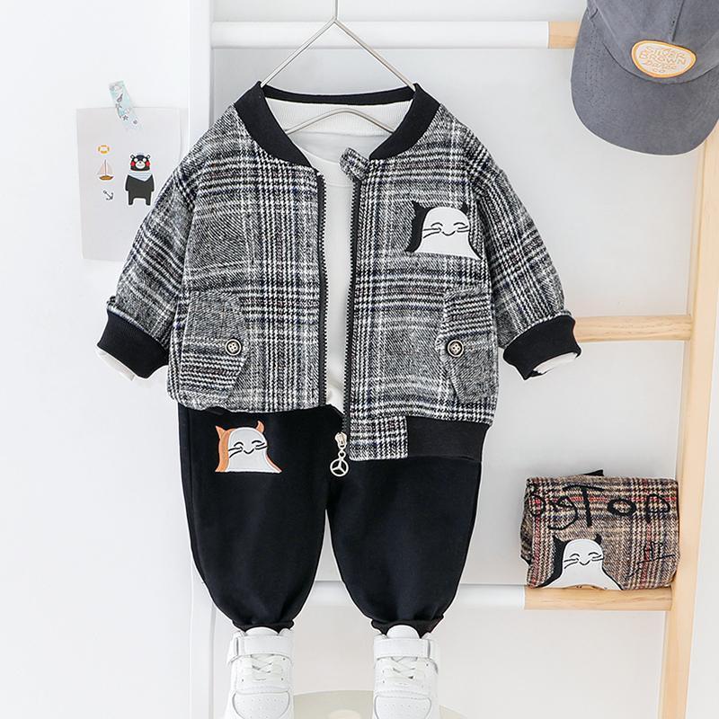 2-piece Cat Pattern Coat & Pants for Children Boy - PrettyKid