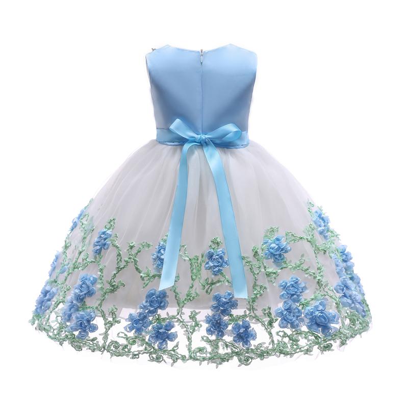 Elegant Floral Applique Sleeveless Tulle Party Dress - PrettyKid