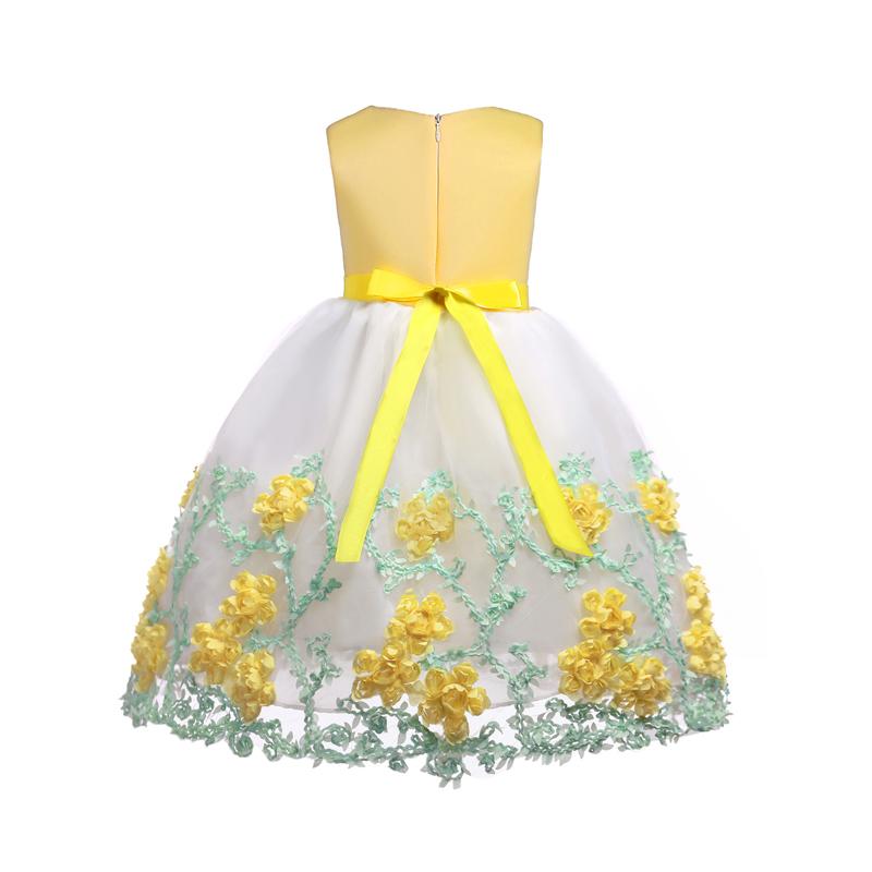 Elegant Floral Applique Sleeveless Tulle Party Dress - PrettyKid